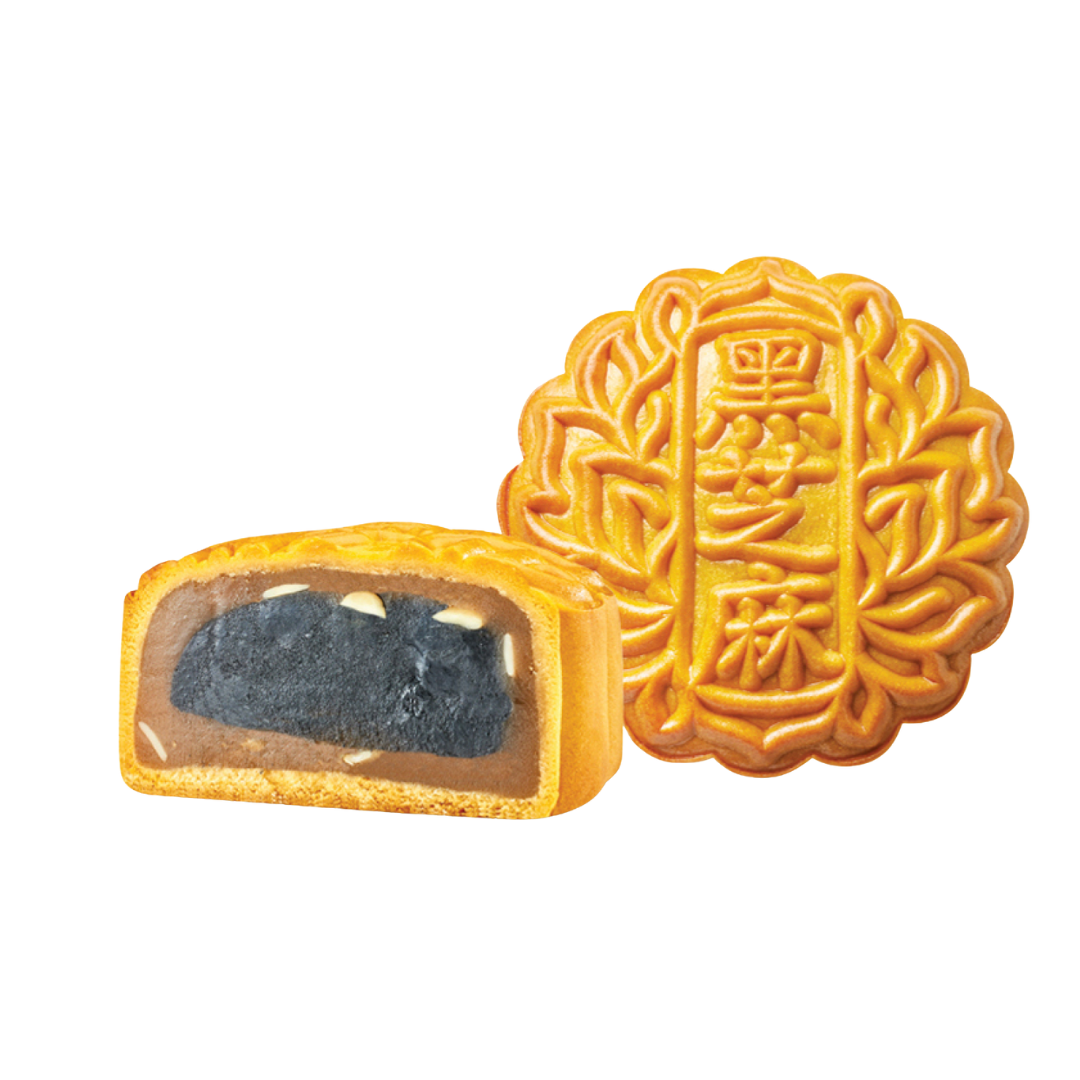 Black Sesame Pure Lotus Mooncake | 黑芝麻纯莲蓉月饼