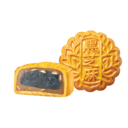 Black Sesame Pure Lotus Mooncake | 黑芝麻纯莲蓉月饼